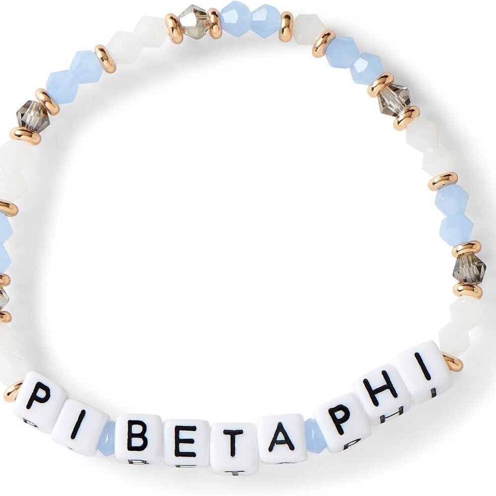 Glass Bead Sorority Bracelet with 18K Gold Accents for Big Little Gifts